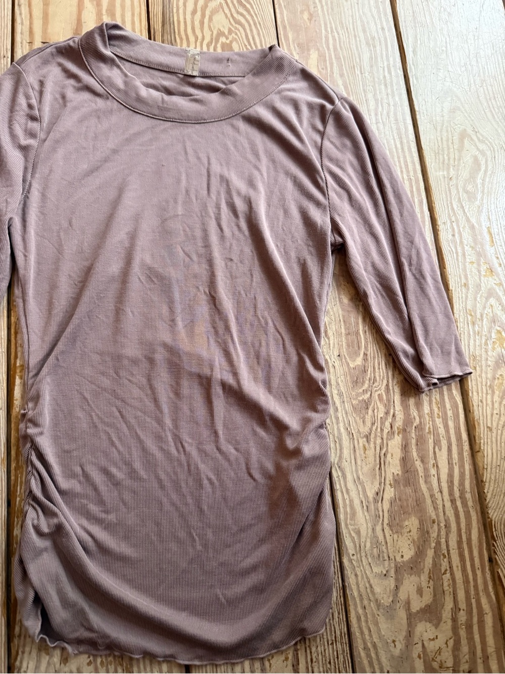 Free People Intimately Ribbed Ruched Mauve Top size s - Picture 2 of 3